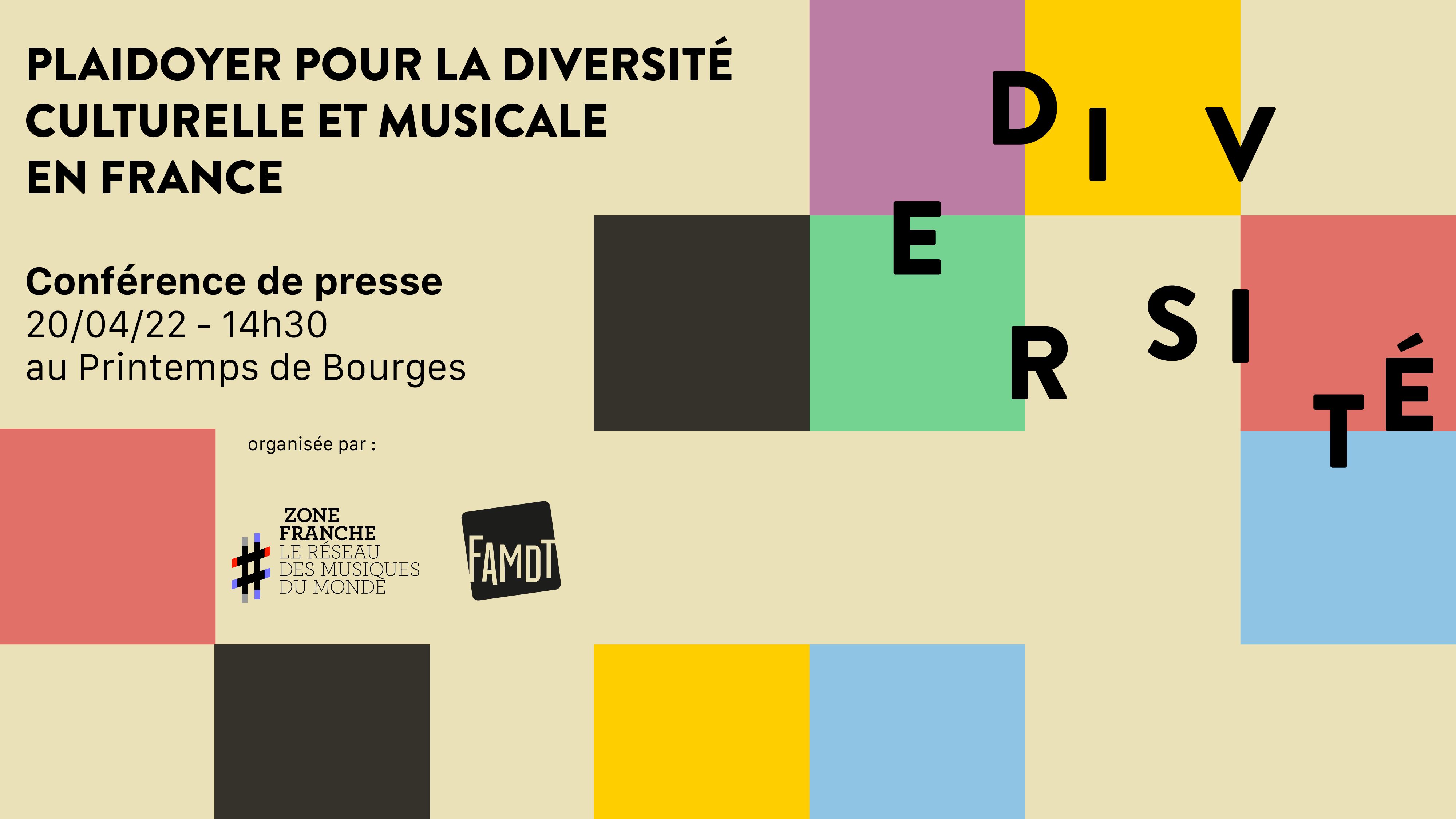 Lire la suite à propos de l’article Conférence de presse « Plaidoyer Diversité culturelle » au Printemps de Bourges avec Zone Franche et la FAMDT