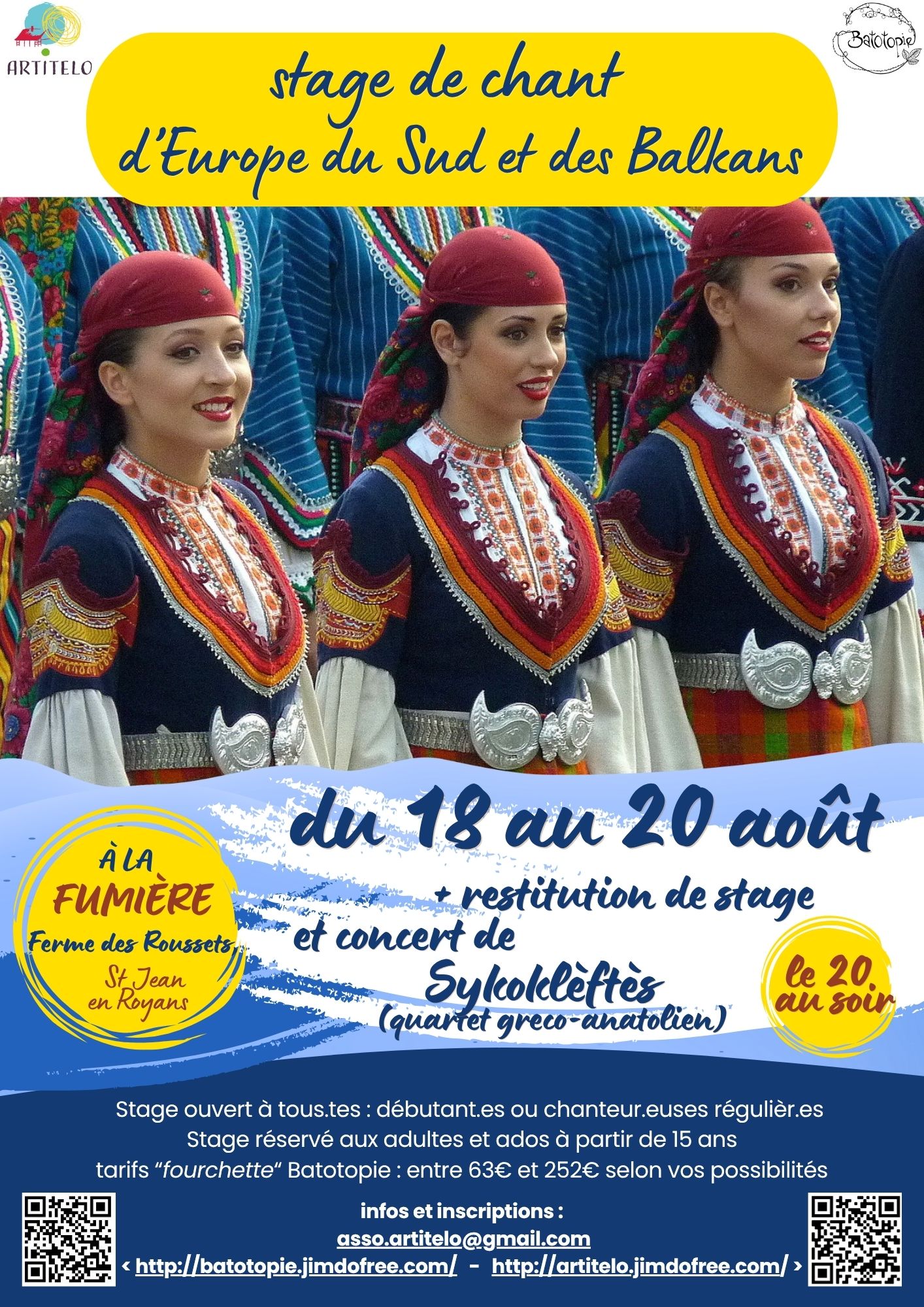 You are currently viewing Stages de chants d’Europe du Sud et des Balkans