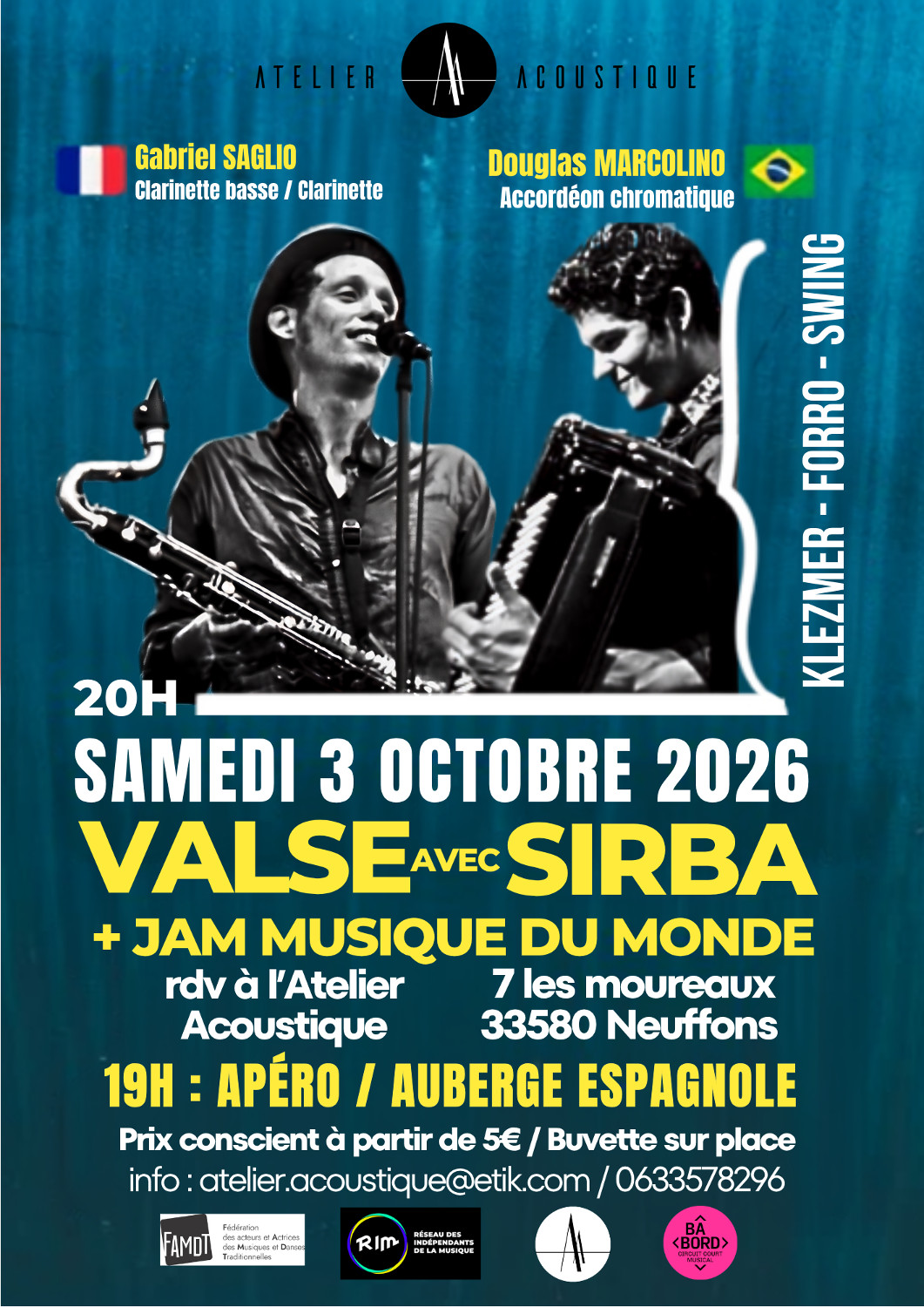 Vous consultez actuellement Concert Valse avec Sirba + Jam musiques du monde